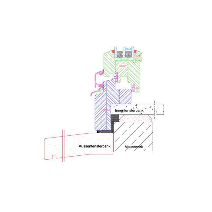 Holzfenster CAD Detailzeichnungen &amp; Holzfenster Schnitte