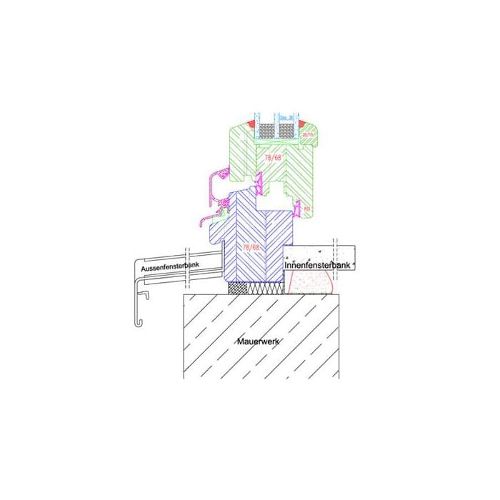 Holzfenster CAD Detailzeichnungen &amp; Holzfenster Schnitte