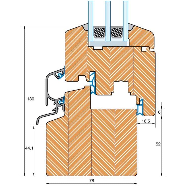 Holzfenster CAD Detailzeichnungen &amp; Holzfenster Schnitte