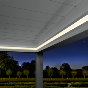 Pergola Dach mit LED-Beleuchtung