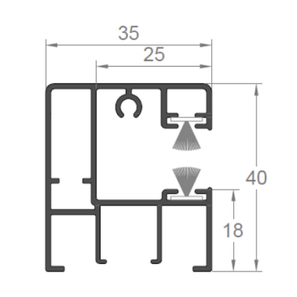 Twinset 8000 Rollladenführungsschiene Altbau