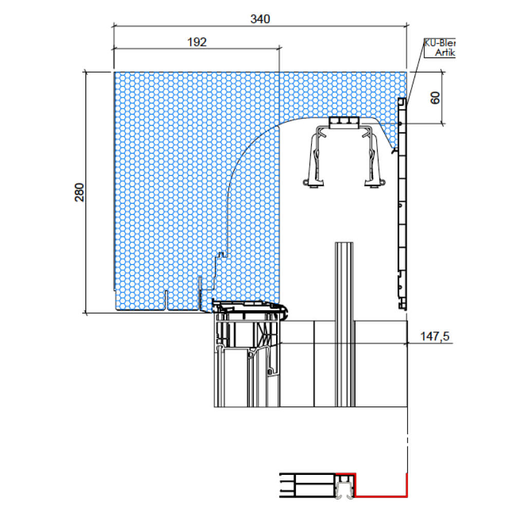 Raffstore Maße 280x340 mm