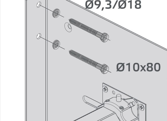 Rolltor Basic: Befestigung der Konsole an der Wand